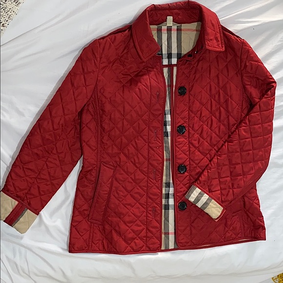 Red Burberry jacket